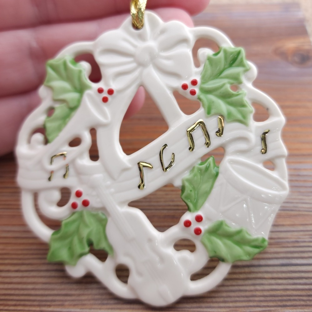 Lenox Christmas Tree Ornament Porcelain Wreath Musical Note For My Music Teacher
